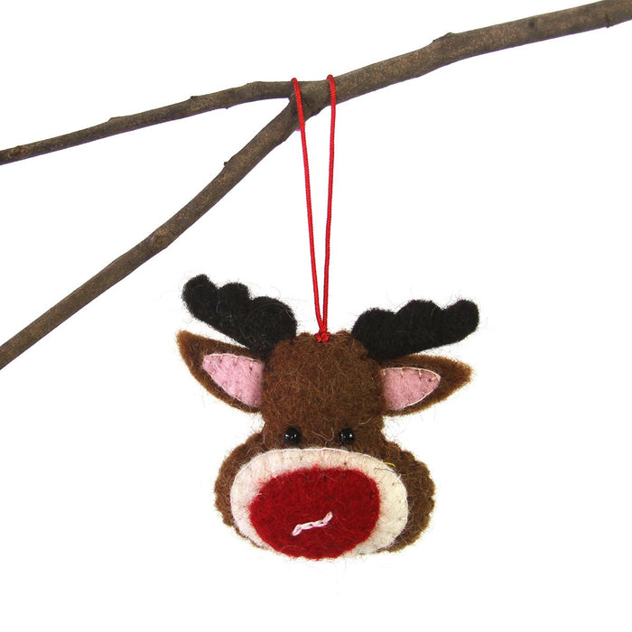 Hand Felted Christmas Ornament: Rudolph - Global Groove (H) - TheHomeToGo