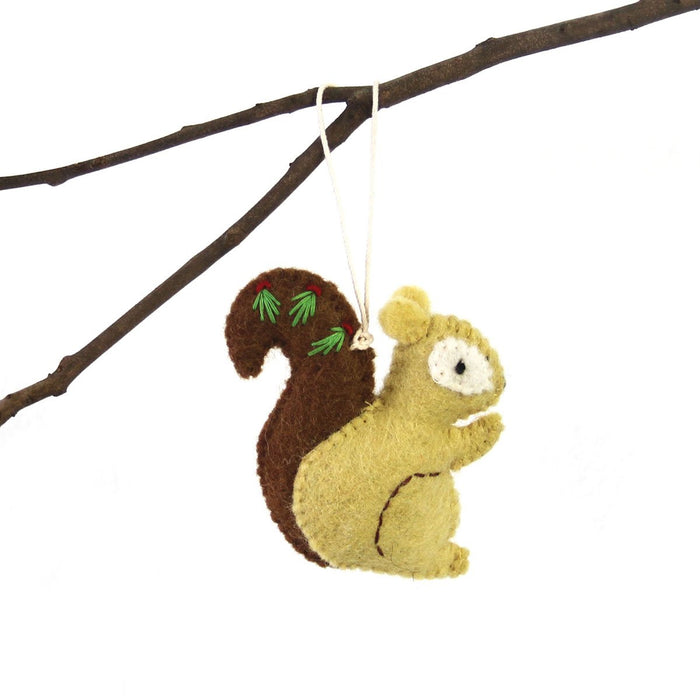 Hand Felted Christmas Ornament: Squirrel - Global Groove (H) - TheHomeToGo