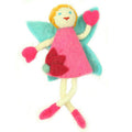 Hand Felted Tooth Fairy Pillow - Blonde with Pink Dress - Global Groove - TheHomeToGo