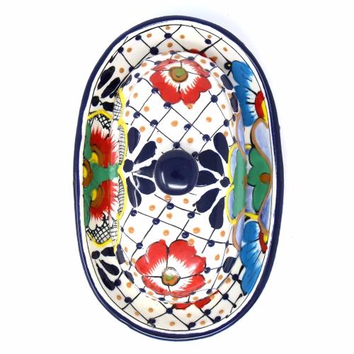Handmade Pottery Butter Dish, Dots & Flowers - Encantada - TheHomeToGo