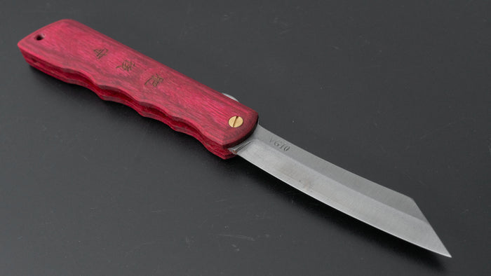 Higonokami VG10 Folding Knife Pakka Handle (Red) - HITOHIRA