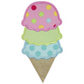 Three Scoops Ice Cream Cone Patch - Sew Lucky Embroidery