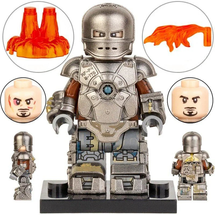 Iron Man Mark 1 First Ironman Suit (Marvel Avengers) - Custom Building Blocks Mini Figures Compatible with Brick Building System