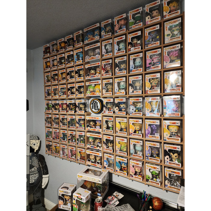 KUBBIE ULTRA - In Box Display Case for Funko Pops, Wall Mountable & Stackable Pop Shelf (MDF Wood) Fits PopShield Armor, Pop Stacks and Plastic Protectors
