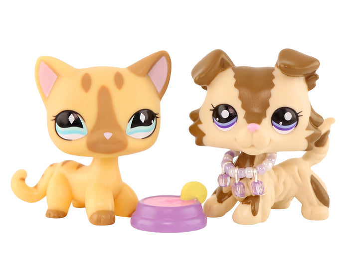 lps cat and collie 2 pc