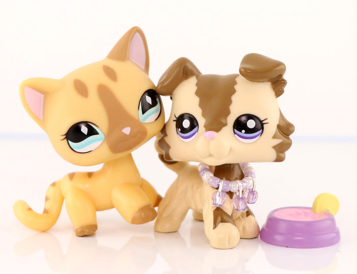lps cat and collie 2 pc