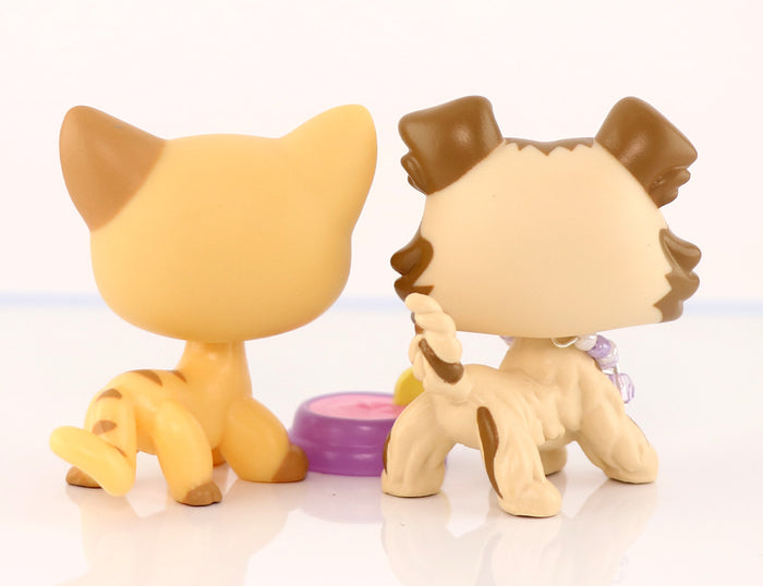 lps cat and collie 2 pc