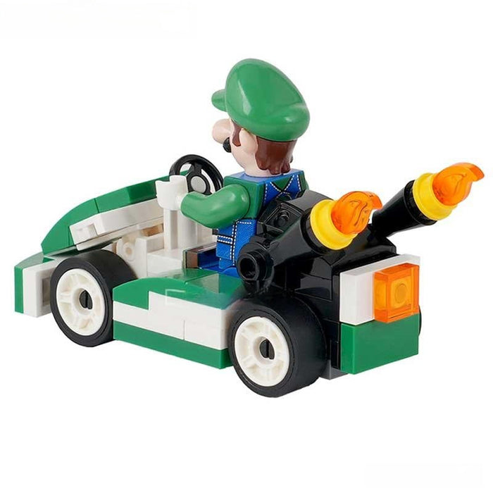 Luigi Kart (Super Mario Bros) - Custom Building Blocks Mini Figures Compatible with Brick Building System