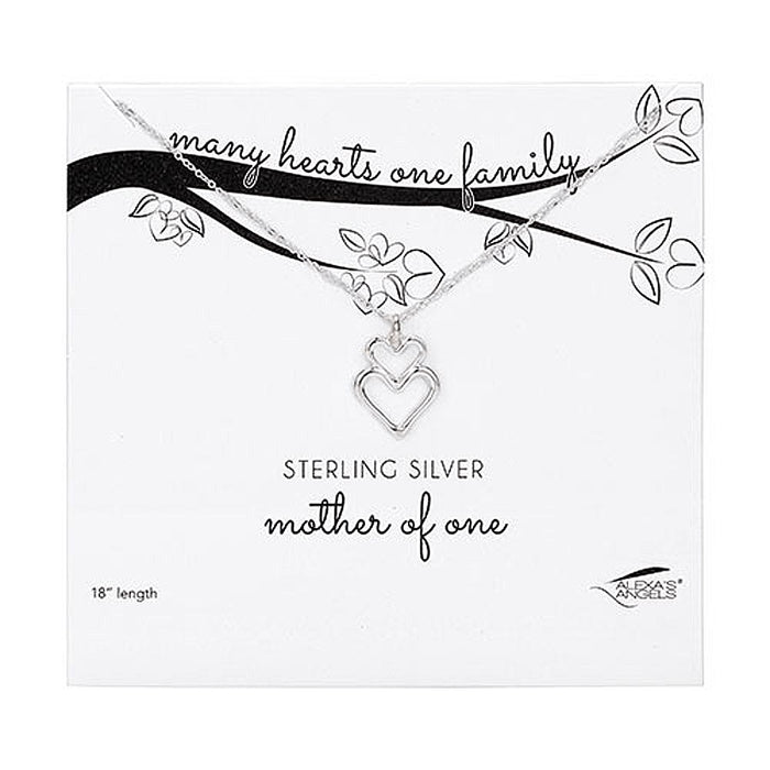 Many Hearts Necklace Sterling Silver 18" Mother of One