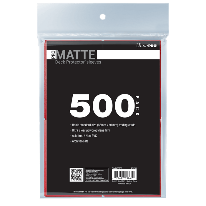 Matte Protector Sleeves for Trading Card Games, Standard Size Deck (500 pack) - Display Geek, Inc.