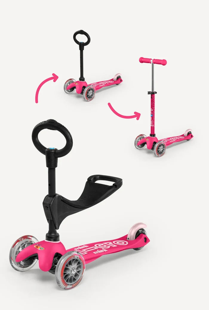 Micro Kickboard Toys Pink Micro Mini 3in1 Scooter Deluxe