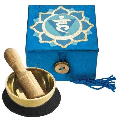 Mini Meditation Bowl Box: 2" Throat Chakra - DZI (Meditation) - TheHomeToGo