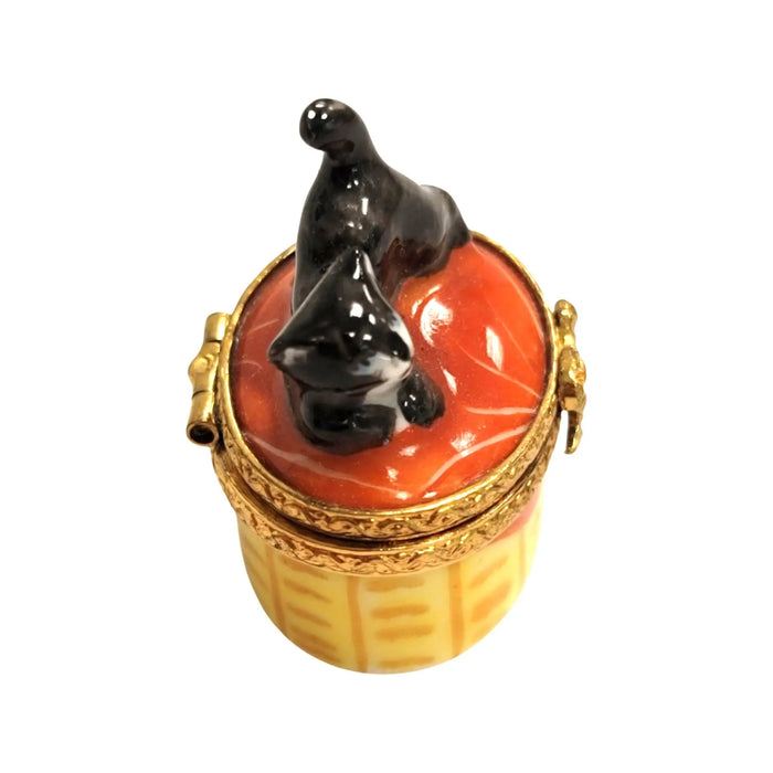 Hand-painted Miniature Black Cat Limoges box, additional photo