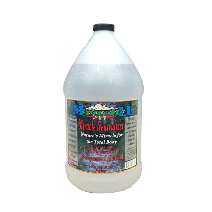 Miracle Neutralizer Liquid - Natural Alkaline Liquid Mineral in a large bottle, promoting systemic wellness and purification.