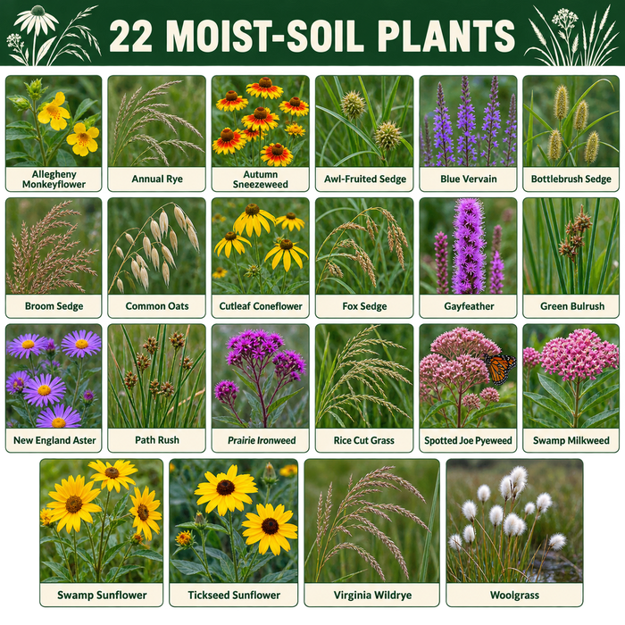 Moist Soil Blend Flower Chart