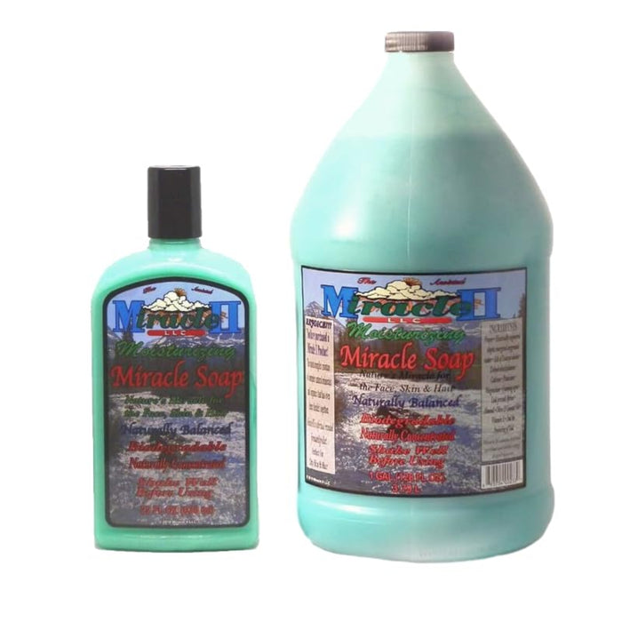 Moisturizing Miracle Soap - Concentrated Plant Based Moisture in bottle and jug for nourishing skin and hair.