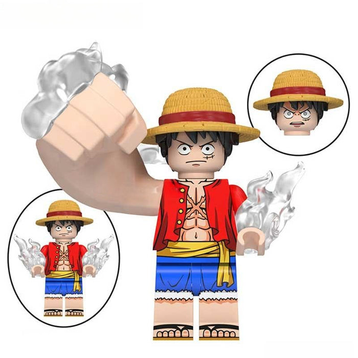 Monkey D Luffy Stretched Arms (One Piece) - Custom Building Blocks Mini Figures Compatible with Brick Building System