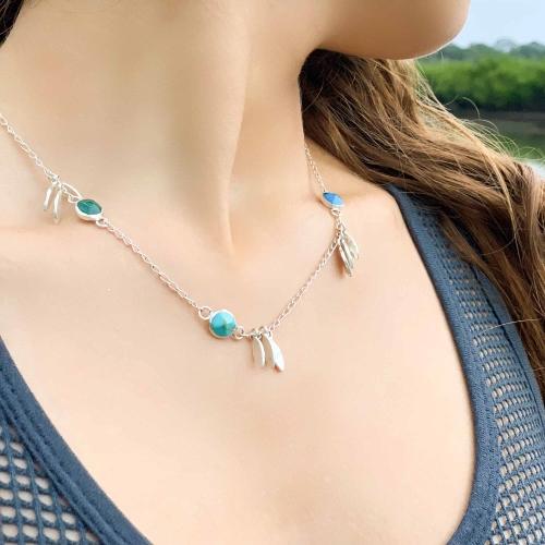 Necklace, Feathers and Turquoise - TheHomeToGo