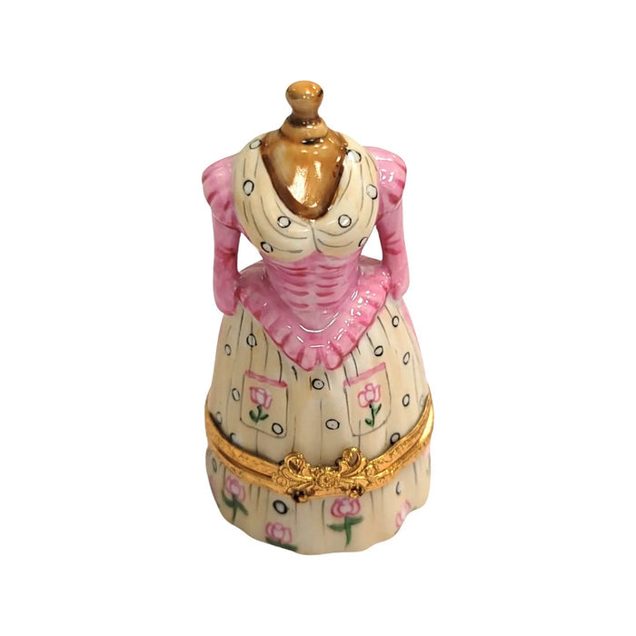 Pink Antique Dress Limoges box, hand-painted porcelain made in France