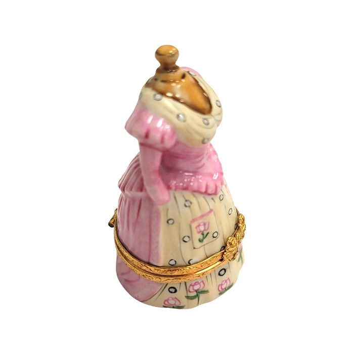 Hand-painted Pink Antique Dress Limoges box, additional photo