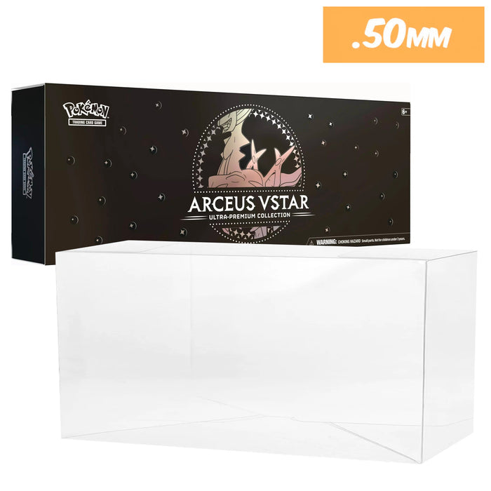 POKEMON TCG Arceus VSTAR Ultra Premium Collection Box Protectors (50mm thick) 5h x 14w x 2.25d on The Pop Protector Guide App by Display Geek