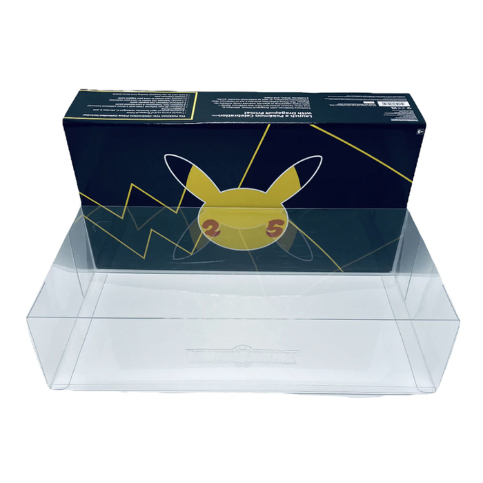 POKEMON TCG Celebrations 25th Anniversary Amazon Prime Box Protectors (50mm thick) 8.75h X 16.75w X 4d on The Pop Protector Guide App by Display Geek