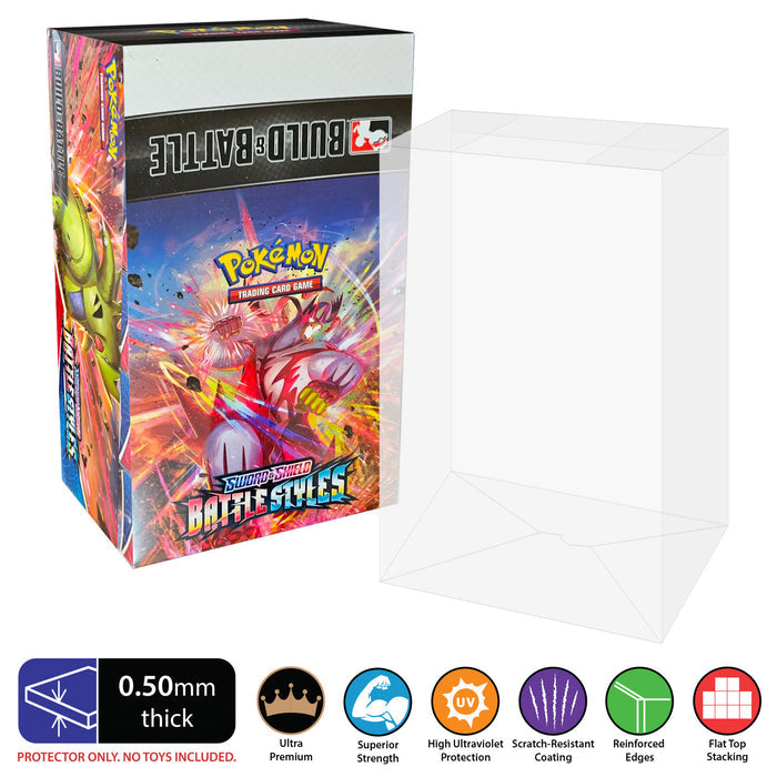 POKEMON TCG Build & Battle Full Case Box Protectors (50mm thick, UV & Scratch Resistant) 10.5h X 6w X 4.25d on The Protector Guide App by Display Geek