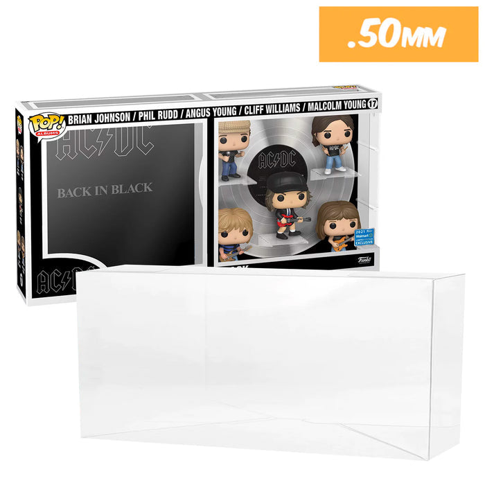 17 AC/DC back in black pop albums deluxe best funko pop protectors thick strong uv scratch flat top stack vinyl display geek plastic shield vaulted eco armor fits collect protect display case kollector protector