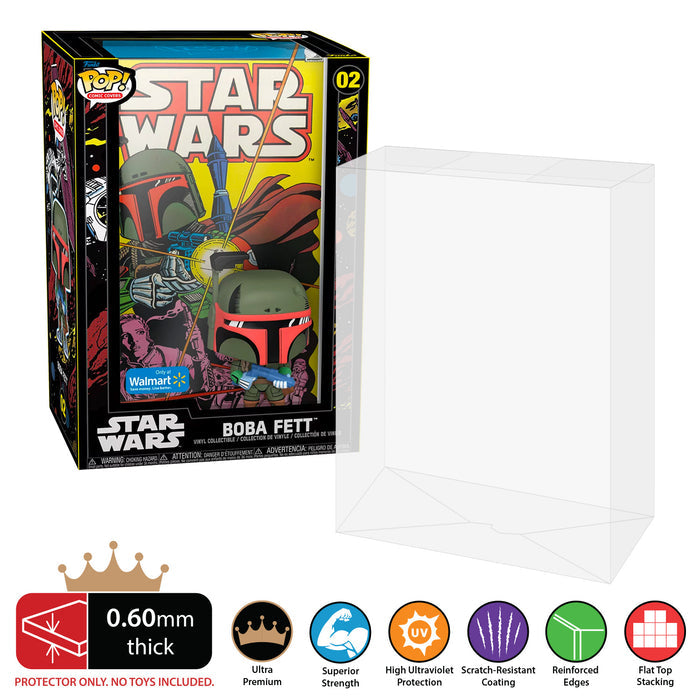 star wars pop comic covers boba fett luke skywalker best funko pop protectors thick strong uv scratch flat top stack vinyl display geek plastic shield vaulted eco armor fits collect protect display case kollector protector