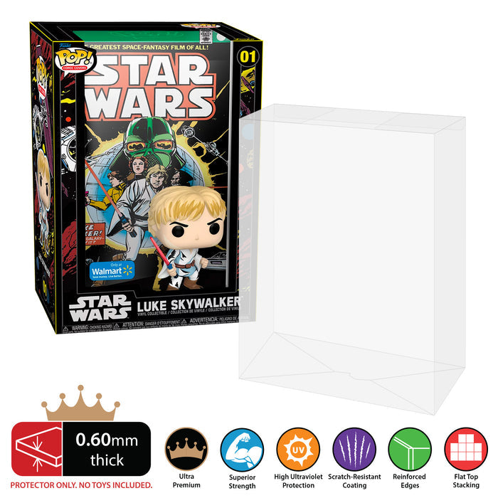 star wars pop comic covers boba fett luke skywalker best funko pop protectors thick strong uv scratch flat top stack vinyl display geek plastic shield vaulted eco armor fits collect protect display case kollector protector