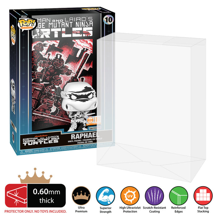 Raphael TMNT #10 Funko Pop Comic Covers Protectors - 0.60mm Thick UV Resistant Funko Pop Shield Protectors - The Best Quality Ultra Premium, Superior Strength, High Ultraviolet Protection, Scratch Resistant Coating, Reinforced Edges, Flat Top Stacking