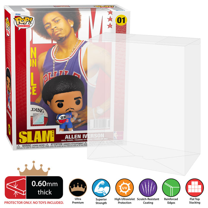 01 allen iverson pop magazines covers slam nba best funko pop protectors thick strong uv scratch flat top stack vinyl display geek plastic shield vaulted eco armor fits collect protect display case kollector protector
