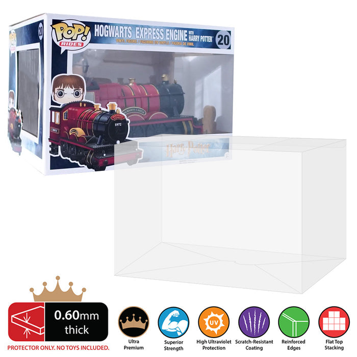 POP RIDES HOGWARTS EXPRESS Pop Protectors for Funko (0.60mm thick, UV & Scratch Resistant) 7.5h x 10.5w x 8d