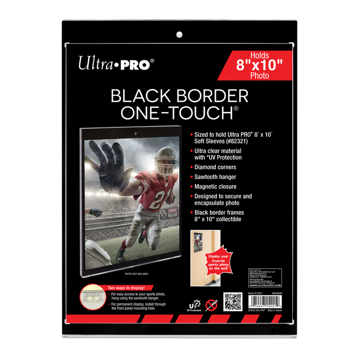 Poster Print 8x10 Wall Mount Display Case, Clear Border (UV ONE-TOUCH Magnetic Holder)