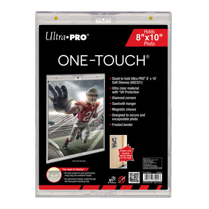 Poster Print 8x10 Wall Mount Display Case, Clear Border (UV ONE-TOUCH Magnetic Holder)
