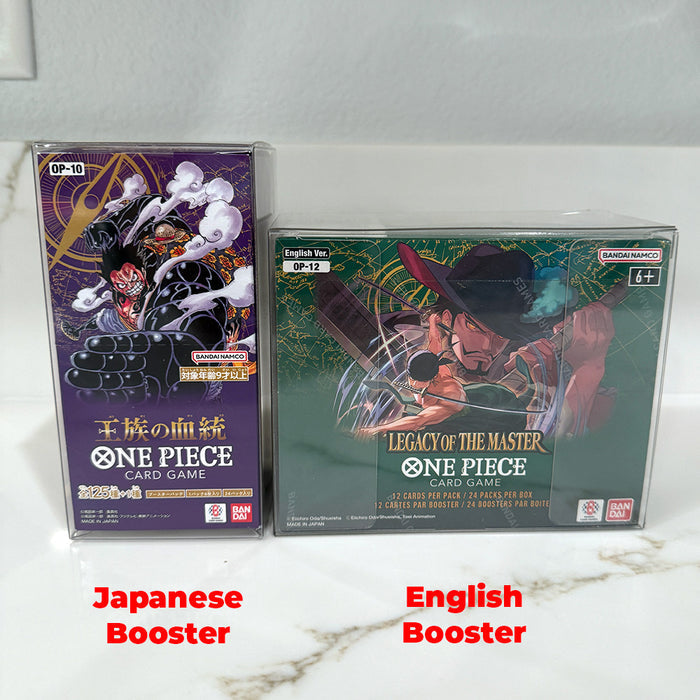ONE PIECE TCG Japanese Booster Box Protectors (0.60mm thick, UV & Scratch Resistant) 5.6h x 2.9w x 2.9d