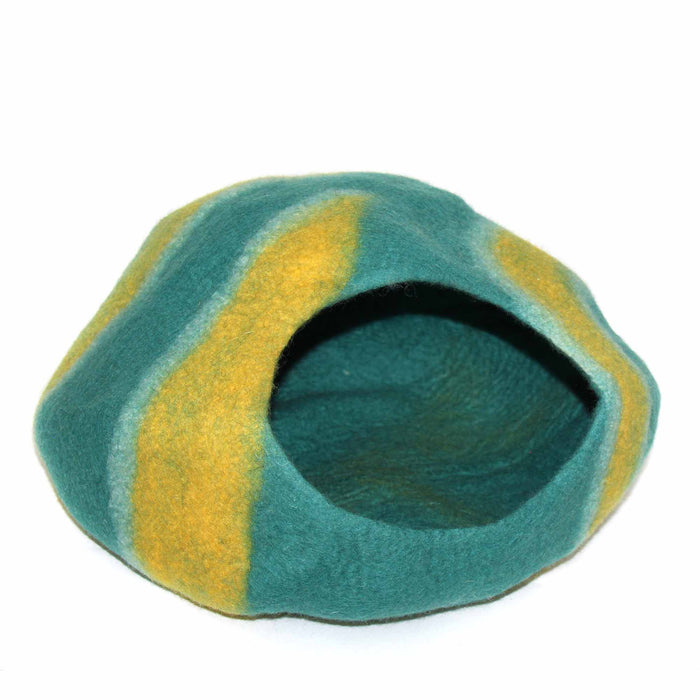 Purrfect Cat Cave: Teal & Mustard - Global Groove - TheHomeToGo