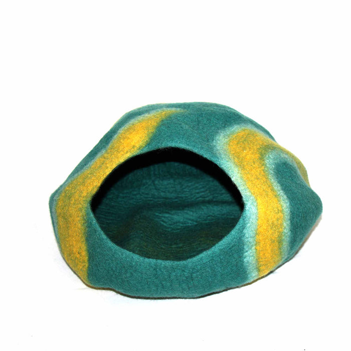 Purrfect Cat Cave: Teal & Mustard - Global Groove - TheHomeToGo