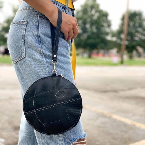 Recycled Rubber Small Round Wristlet - TheHomeToGo