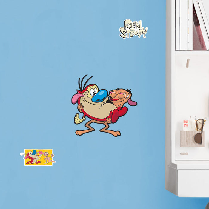 Ren & Stimpy - Ren and Stimpy - RealBig Holding Stimpy Collection - Official Nickelodeon - Reusable Vinyl Wall Decals