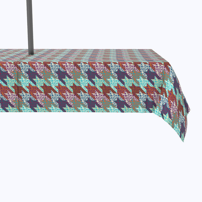 Retro Patchwork Houndstooth Outdoor Rectangles