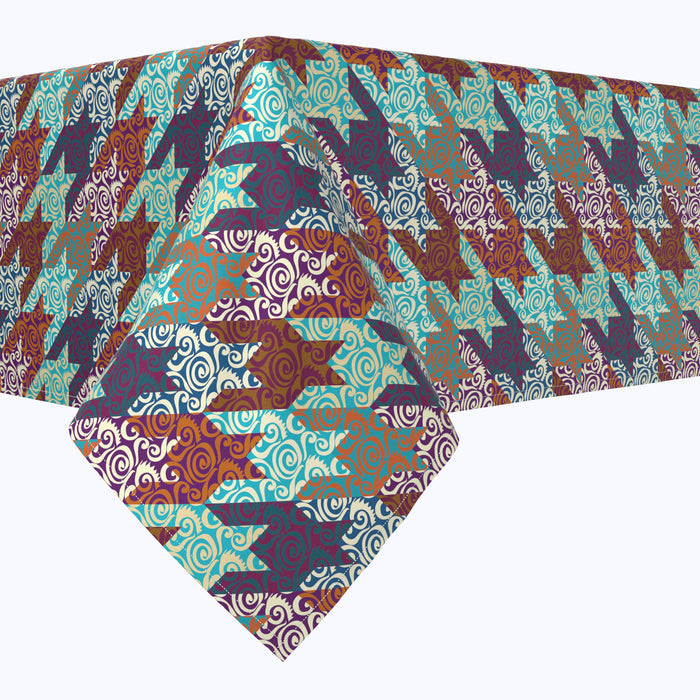 Retro Patchwork Houndstooth Rectangles