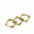 Rings: Brass Squares, Set of 3, Size 7 - TheHomeToGo