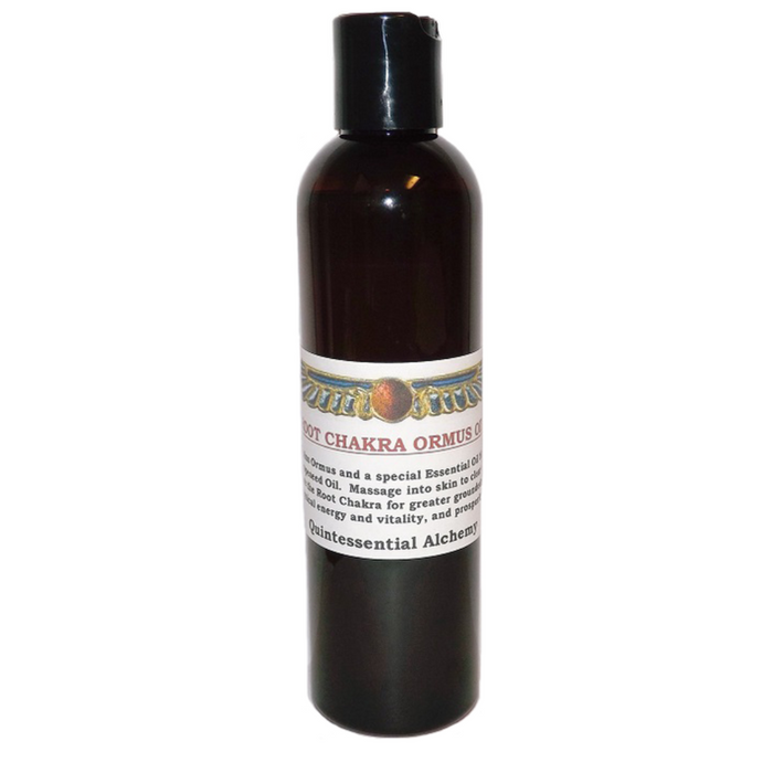 Root Chakra ORMUS For Grounding and Physical Vitality essential oil bottle for balancing and grounding energy.