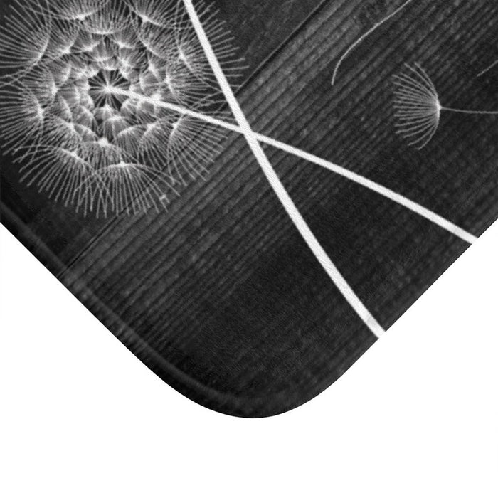 Rustic Black Wood Dandelion "This Kitchen is for Dancing" Kitchen Mat - MAT40