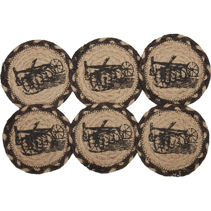 Sawyer Mill Charcoal Plow Jute Coaster Set of 6 - The Village Country Store