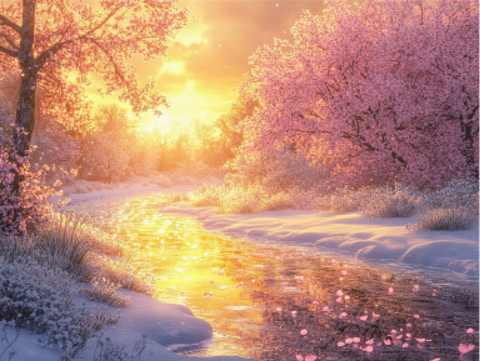 Serene Landscape With Melting Snow