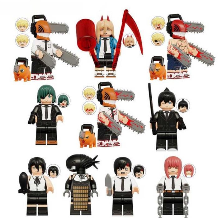 Set of 10 (Chainsaw Man) - Custom Building Blocks Mini Figures Compatible with Brick Building System