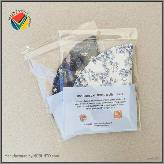 Set of 2 Handmade Cotton Face Masks, Medium - TheHomeToGo