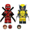 Set of 2 (Marvel Deadpool & Wolverine) - Custom Building Blocks Mini Figures Compatible with Brick Building System